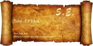 Sax Erika névjegykártya